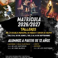 Talleres de la Escuela Municipal de Música y Danza de Arona - 2026/2027