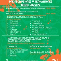 Especialidades instrumentales EMMDA - 2026/2027